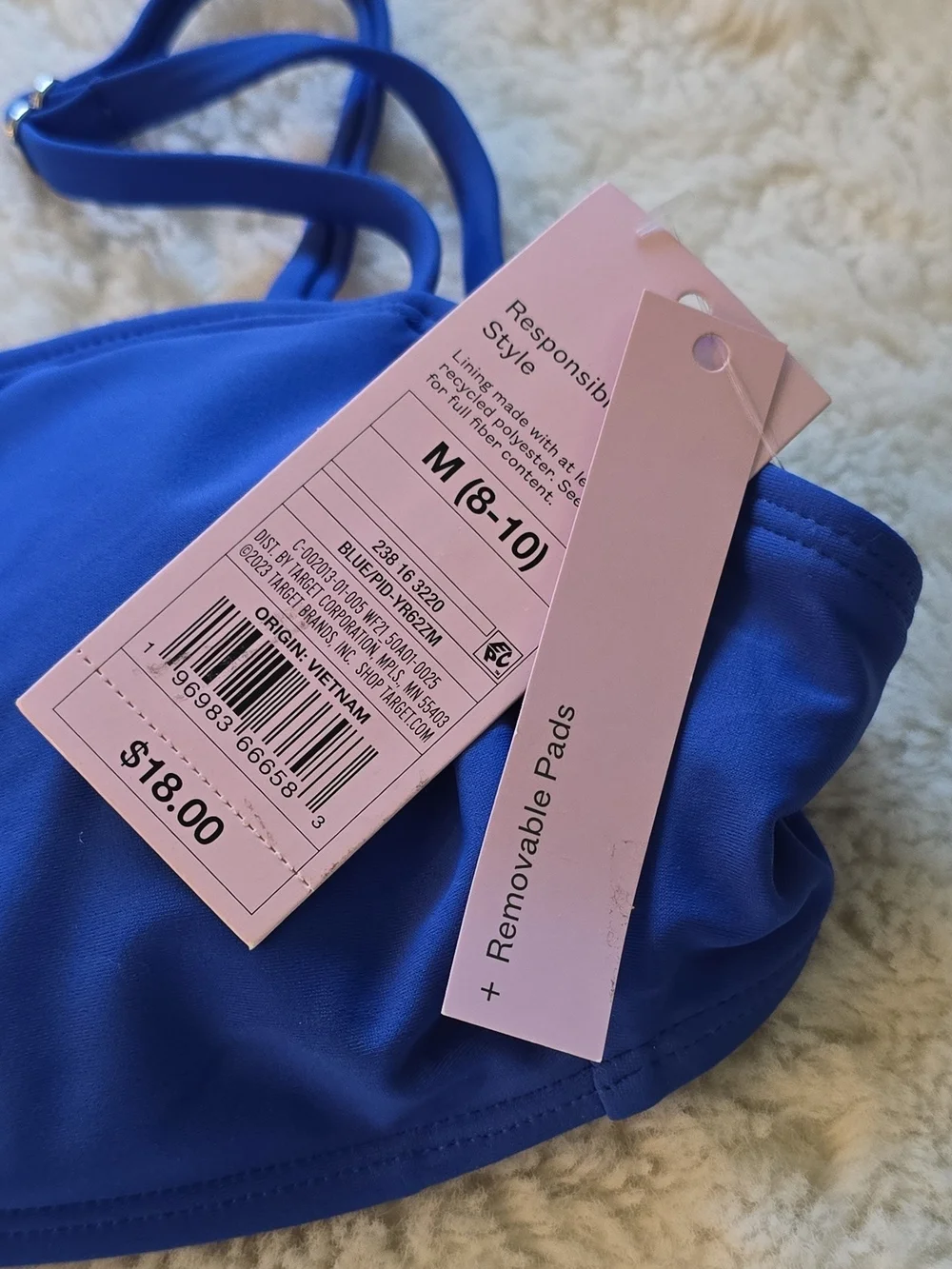 wild fable Blue Bandeau Bikini Top with Thin Straps